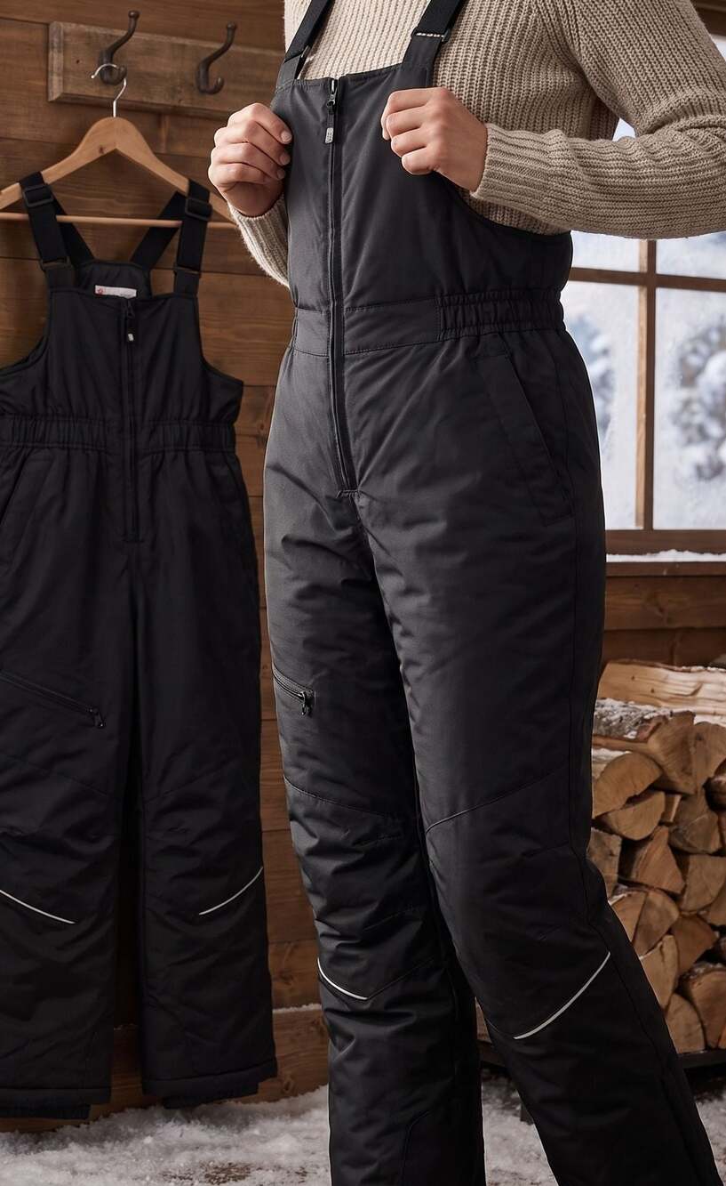 Swiss Tech Kids Black Snow Bib Ski Pants Size L (10-12)